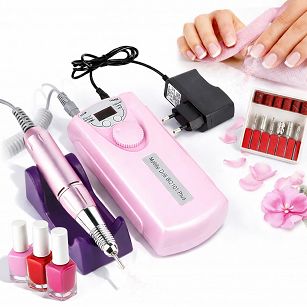 FREZARKA do paznokci Bezprzewodowa mocna 40W + zestaw frezów gratis